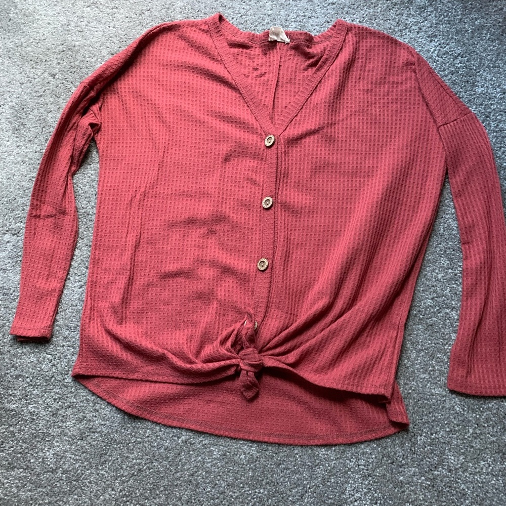 Waffle knit top
